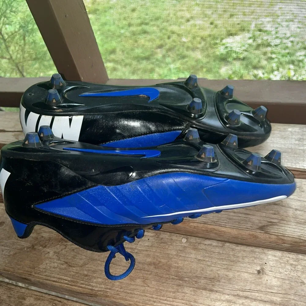 Nike Vapor Strike Blue and Black Football Cleats - Size 14